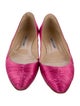 Manolo Blahnik Satin Crystal Embellishments Ballet Flats