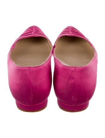 Manolo Blahnik Satin Crystal Embellishments Ballet Flats