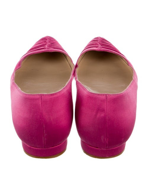 Manolo Blahnik Satin Crystal Embellishments Ballet Flats