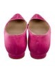 Manolo Blahnik Satin Crystal Embellishments Ballet Flats