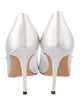 Manolo Blahnik Satin Crystal Embellishments Pumps
