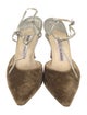 Manolo Blahnik Suede Animal Print T-Strap Pumps