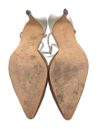 Manolo Blahnik Suede Animal Print T-Strap Pumps