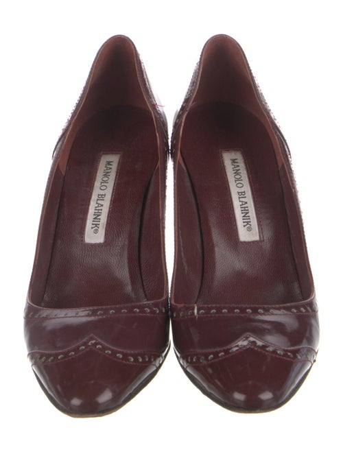 Manolo Blahnik Patent Leather Printed Pumps