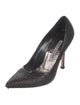 Manolo Blahnik Leather Studded Accents Pumps
