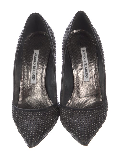 Manolo Blahnik Leather Studded Accents Pumps