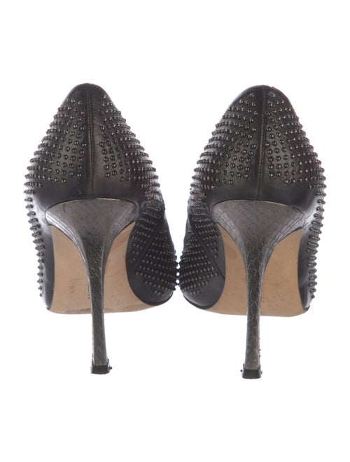 Manolo Blahnik Leather Studded Accents Pumps