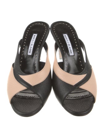 Manolo Blahnik Leather Slides