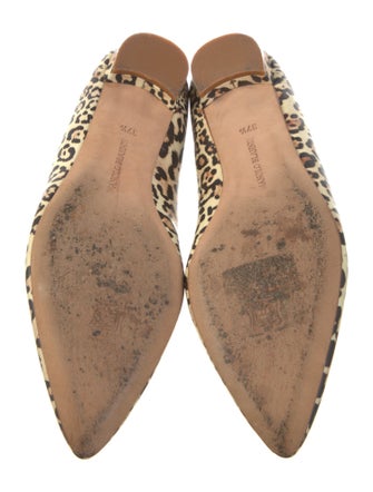 Manolo Blahnik Leather Animal Print Ballet Flats