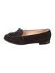 Manolo Blahnik Suede Whipstitch Trim Loafers