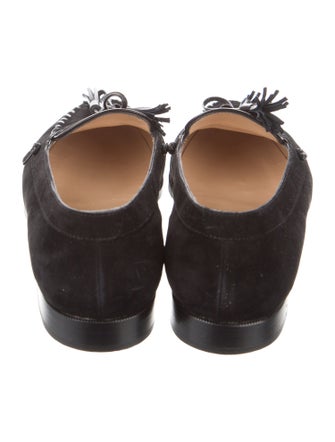 Manolo Blahnik Suede Whipstitch Trim Loafers