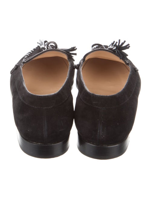 Manolo Blahnik Suede Whipstitch Trim Loafers