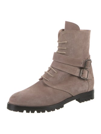 Manolo Blahnik Suede Combat Boots