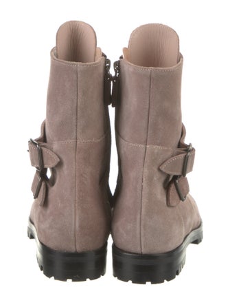Manolo Blahnik Suede Combat Boots