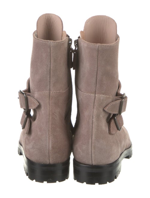 Manolo Blahnik Suede Combat Boots