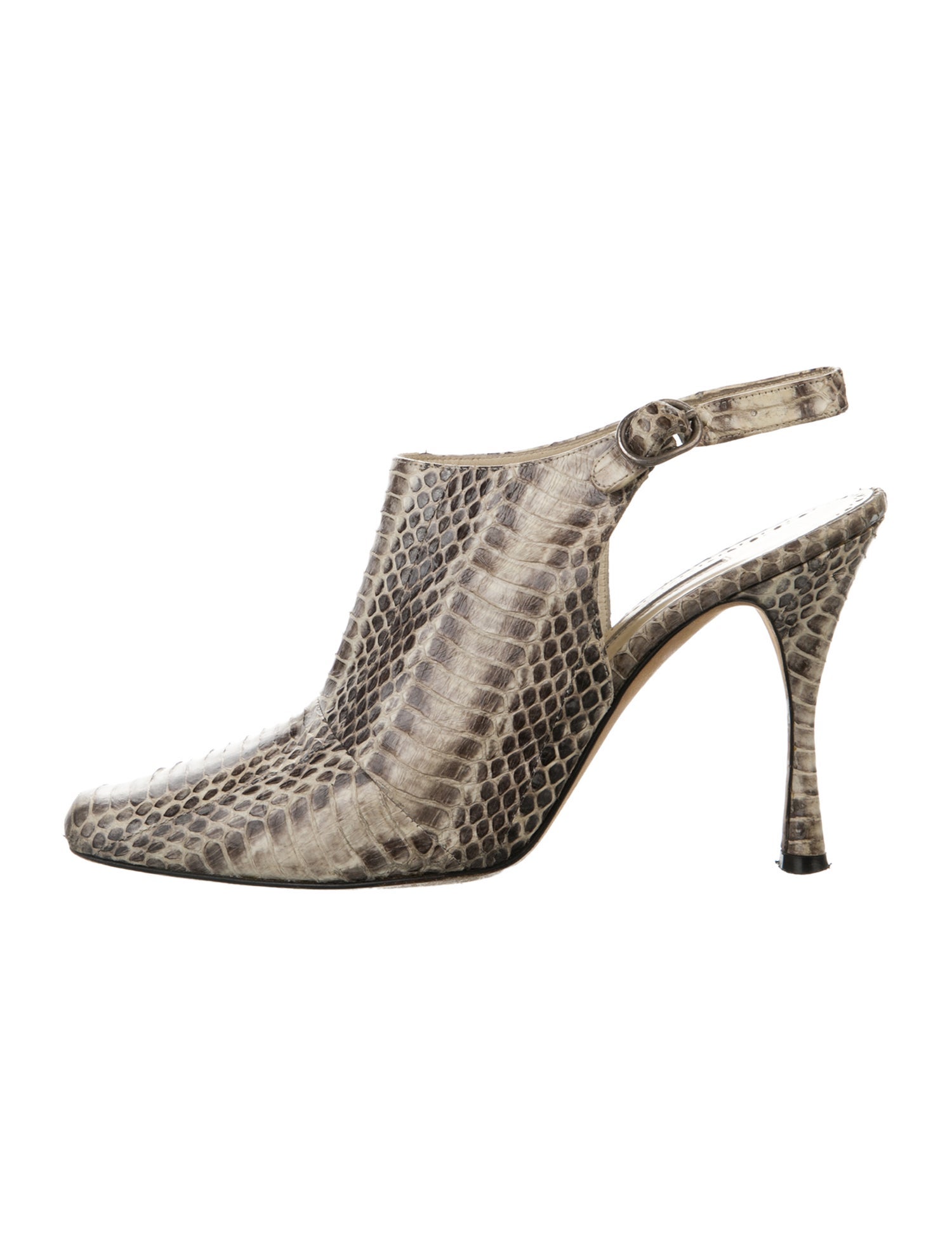Manolo Blahnik Matilda Snakeskin Slingback Pumps