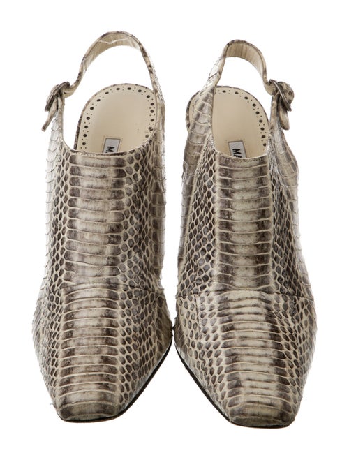Manolo Blahnik Matilda Snakeskin Slingback Pumps