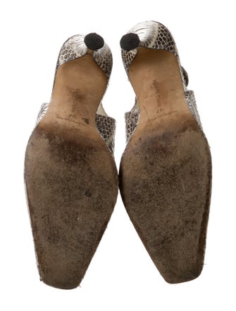 Manolo Blahnik Matilda Snakeskin Slingback Pumps