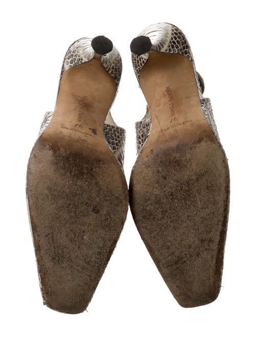 Manolo Blahnik Matilda Snakeskin Slingback Pumps