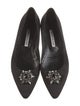 Manolo Blahnik Suede Crystal Embellishments Flats