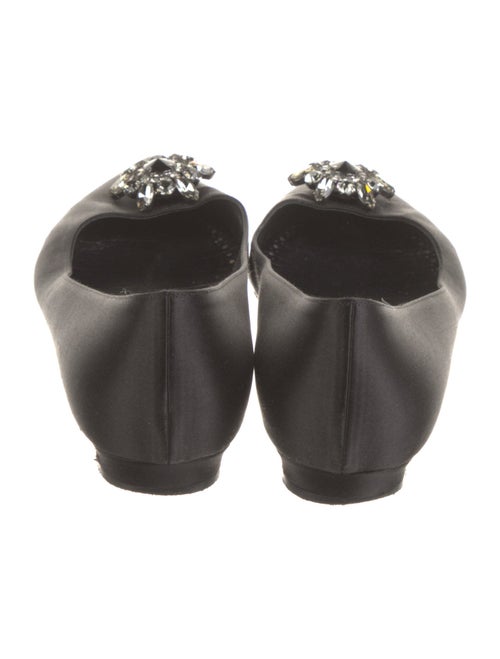 Manolo Blahnik Suede Crystal Embellishments Flats