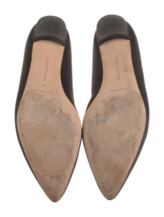 Manolo Blahnik Suede Crystal Embellishments Flats