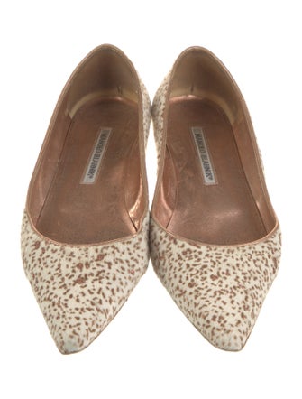 Manolo Blahnik Ponyhair Animal Print Ballet Flats