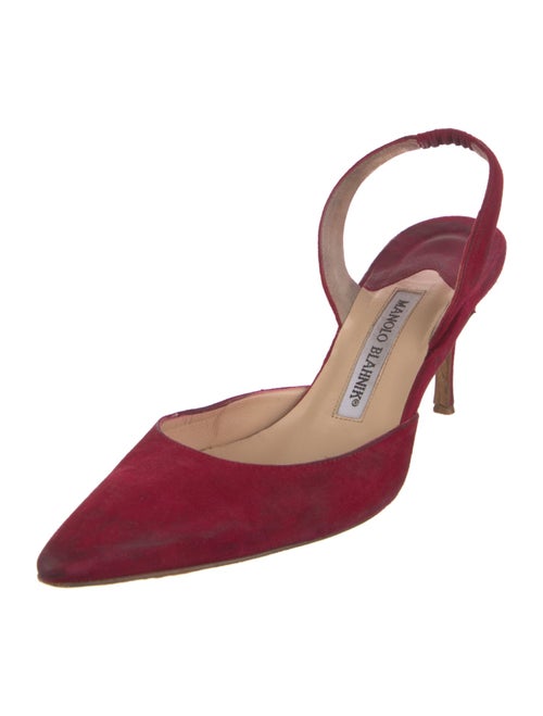 Manolo Blahnik Suede Slingback Pumps