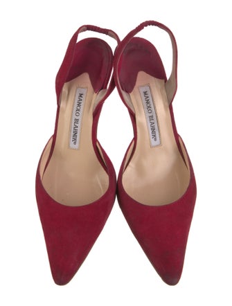 Manolo Blahnik Suede Slingback Pumps