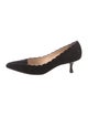 Manolo Blahnik Suede Scalloped Accent Pumps