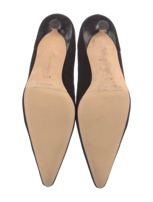 Manolo Blahnik Suede Scalloped Accent Pumps