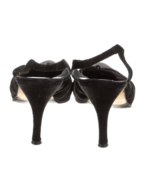 Manolo Blahnik Suede Bow Accents Mules
