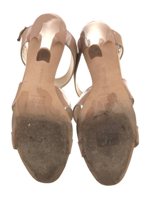 Manolo Blahnik Patent Leather T-Strap Sandals