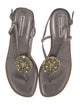 Manolo Blahnik Leather T-Strap Sandals
