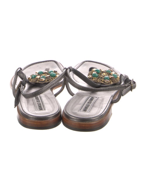 Manolo Blahnik Leather T-Strap Sandals