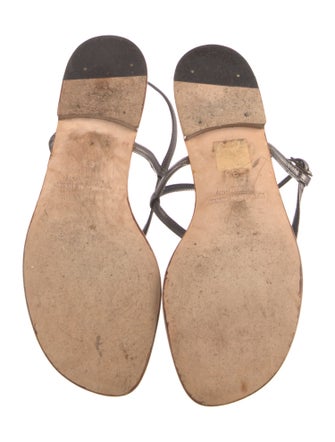 Manolo Blahnik Leather T-Strap Sandals