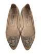 Manolo Blahnik Satin Crystal Embellishments Flats