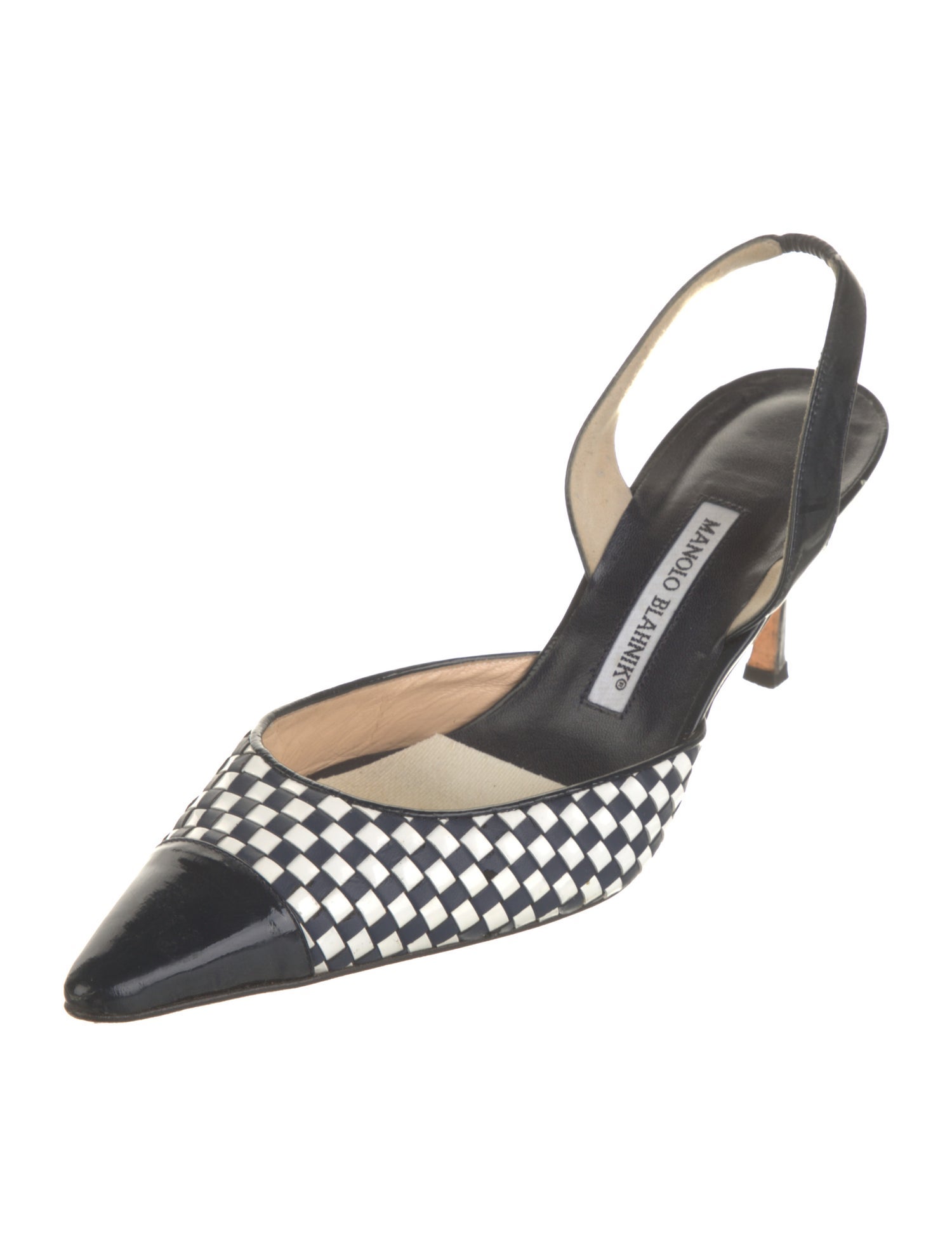 Manolo Blahnik Mingosli Leather Slingback Pumps