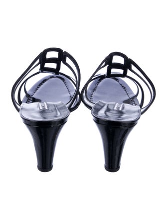 Manolo Blahnik Patent Leather T-Strap Sandals
