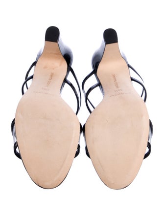 Manolo Blahnik Patent Leather T-Strap Sandals