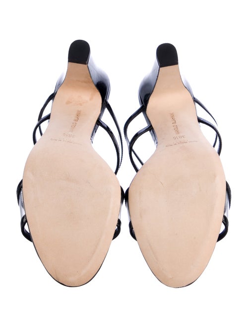 Manolo Blahnik Patent Leather T-Strap Sandals