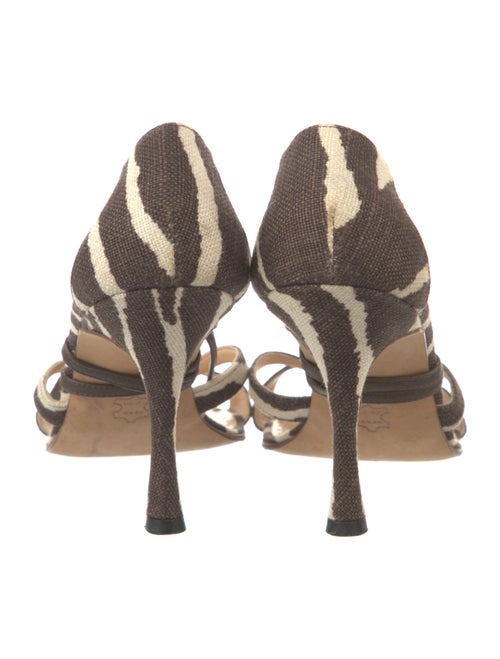 Manolo Blahnik Canvas Animal Print Sandals