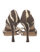 Manolo Blahnik Canvas Animal Print Sandals