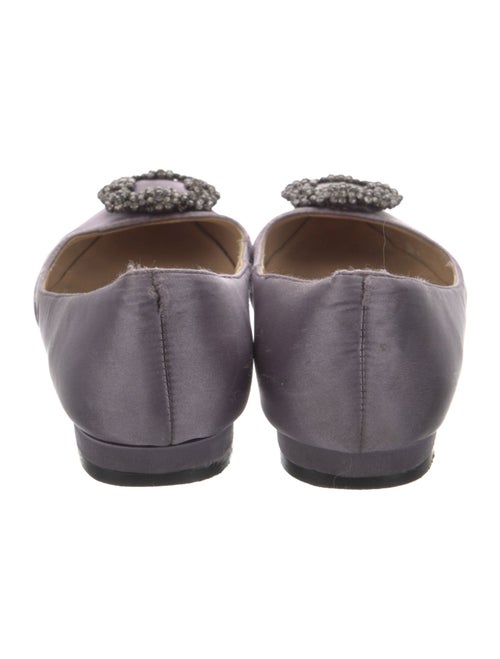 Manolo Blahnik Satin Crystal Embellishments Flats