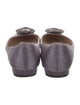 Manolo Blahnik Satin Crystal Embellishments Flats