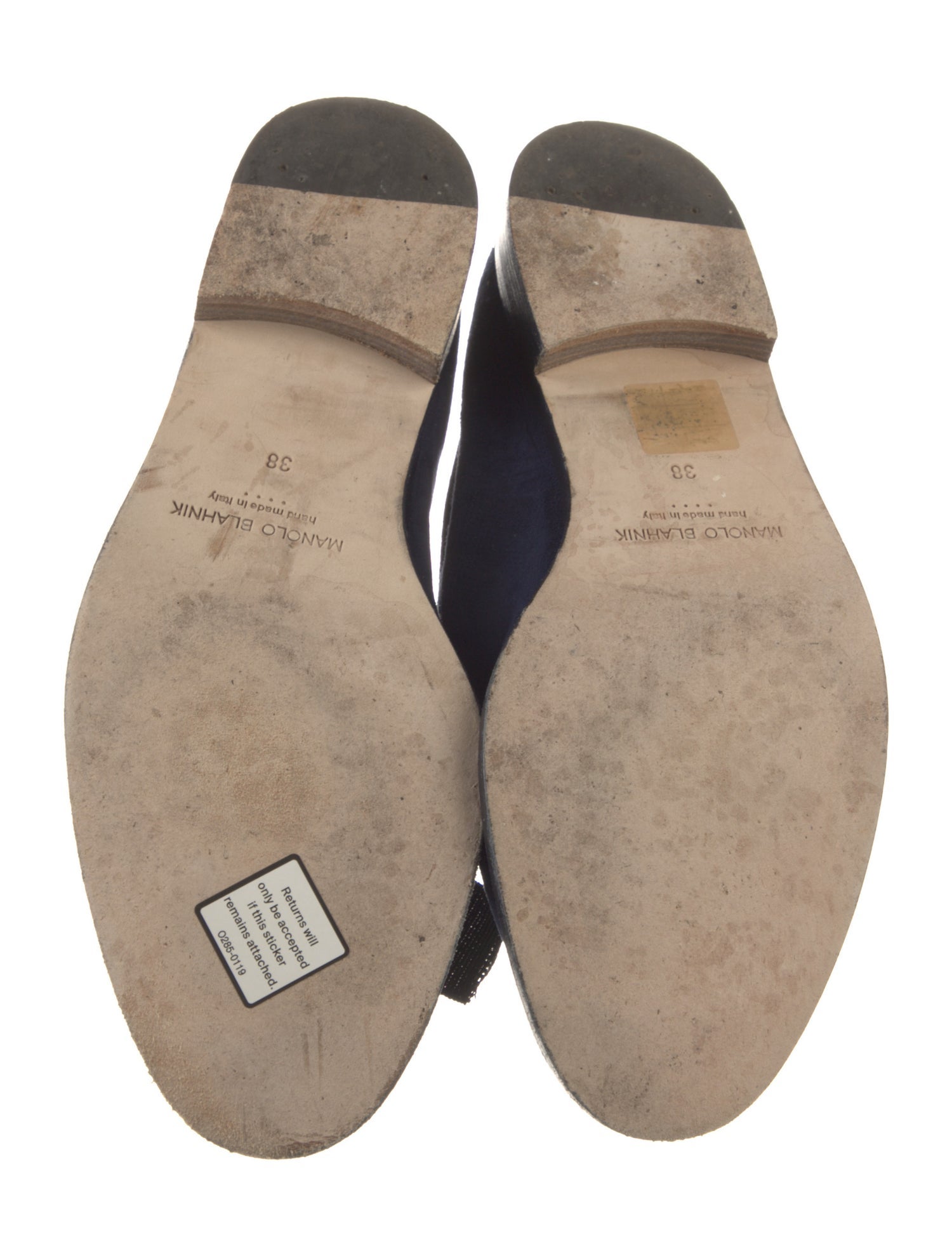 Manolo Blahnik Suede Bow Accents Loafers