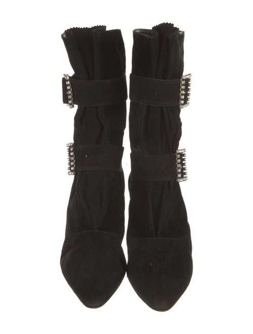 Manolo Blahnik Velvet Crystal Embellishments Pumps