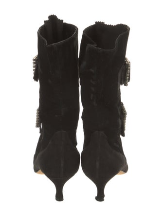 Manolo Blahnik Velvet Crystal Embellishments Pumps