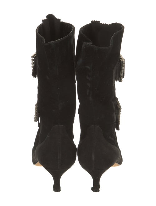 Manolo Blahnik Velvet Crystal Embellishments Pumps