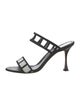 Manolo Blahnik Leather Lasercut Accents Slides